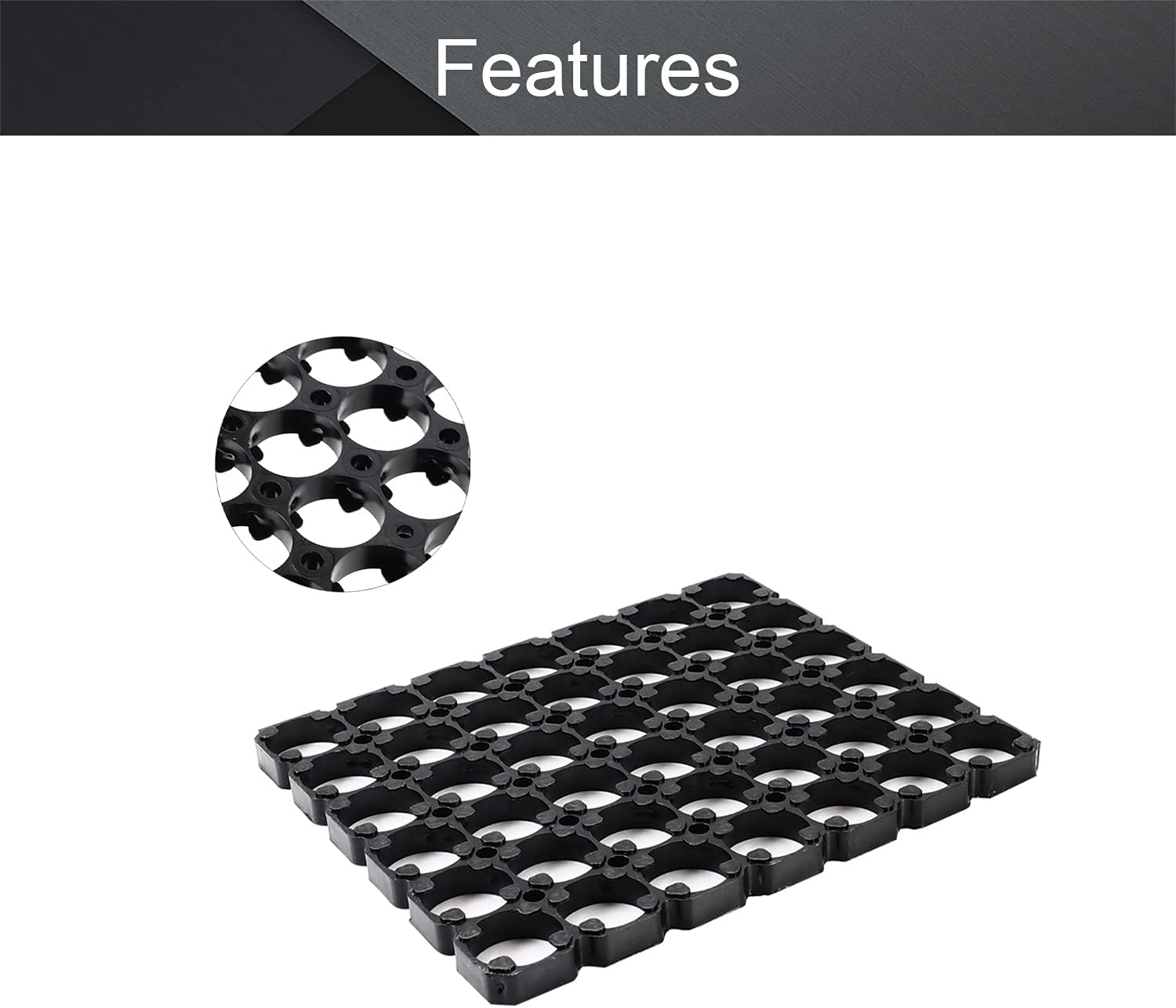Fielect 10Pcs 6x7 Cell Spacer 21700 Lithium Battery Holder Bracket for DIY Battery Pack 21.3mm Hole Dia