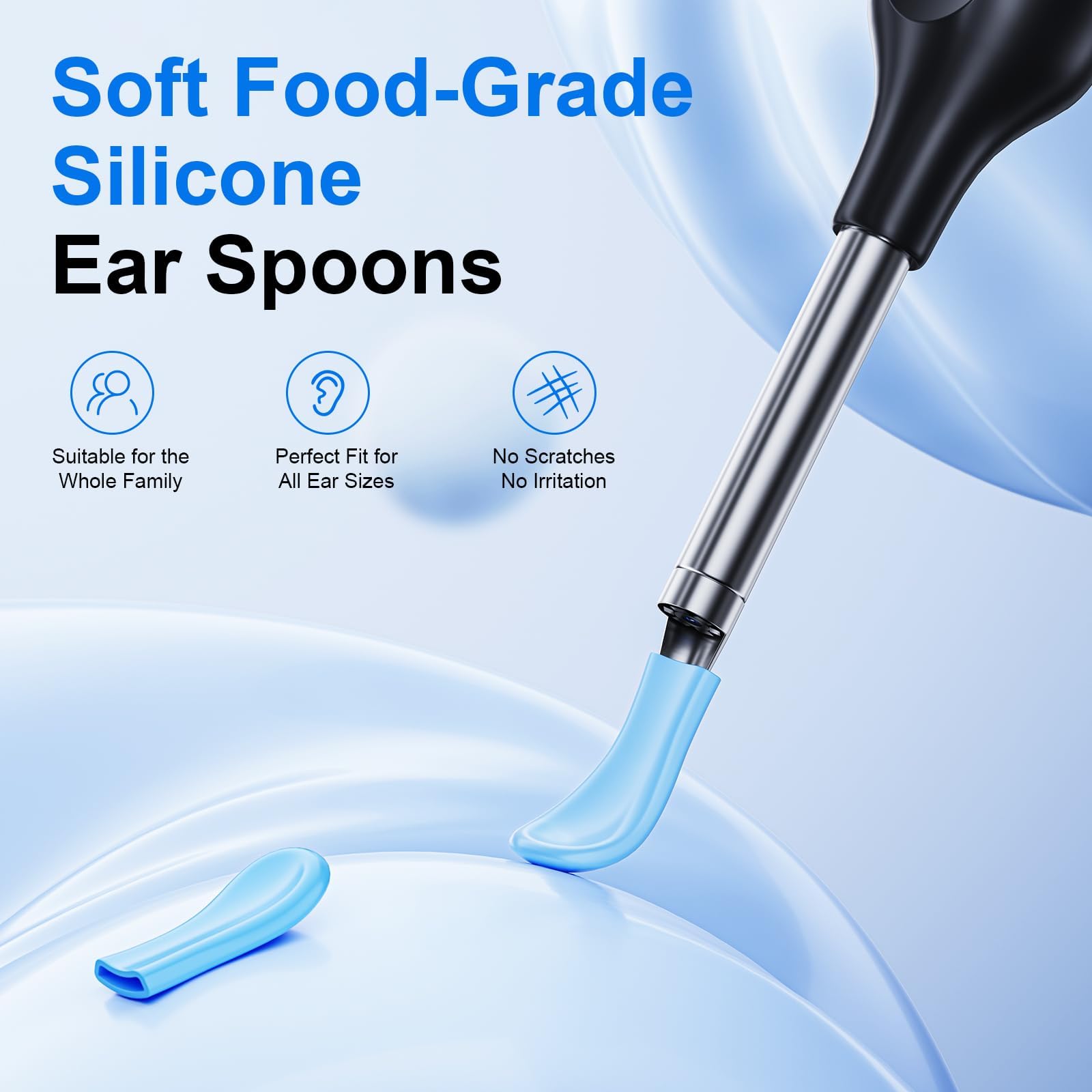 Ear Wax Removal Kit Tool with Camera, 1080P Wireless Earwax Camera Ear Camera Otoscope Cleaner Smart Ear Cleaner with Camera and Light for iPhone, Ipad & Android Smart Phones (Black)