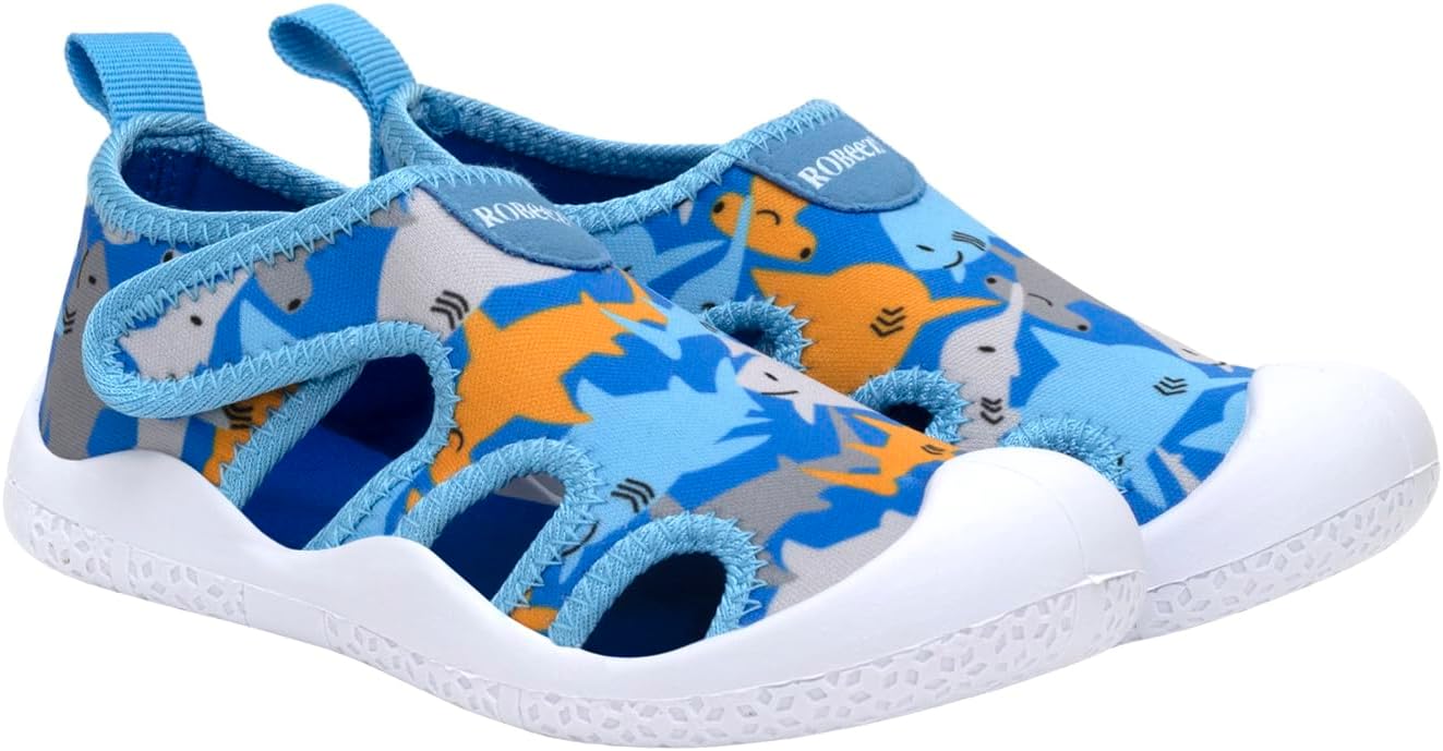 Robeez Kids Water Shoes Boys & Girls Slip Resistant Neoprene Aqua Shoes for Summer, Beach, Pool – Infant/Toddler, 12 Months – 3.5 Years