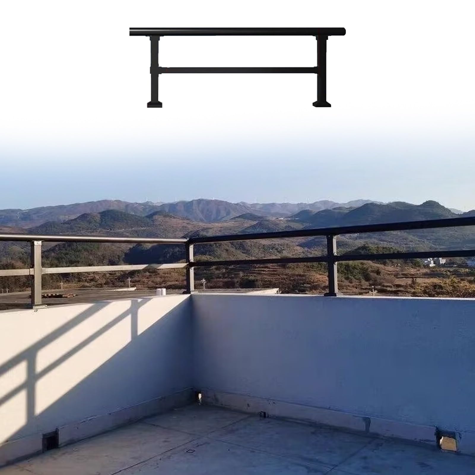 Minglez Lxh Wall Extender Fence For Outdoor Deck, Fence Toppers Height Extension Kits For Anti Climb/Patio Guard, Horizontal Temporary Metal Pickets For Pool(45X20cm/18X8in)