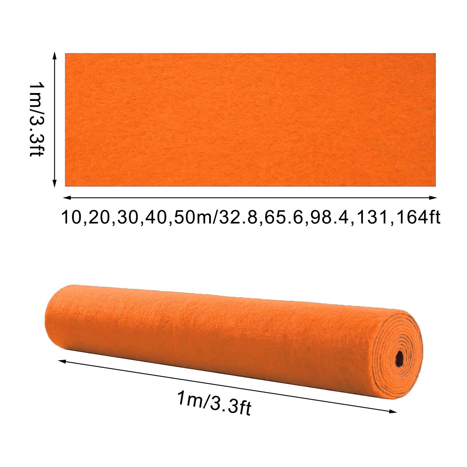 Premium-Einweg-Event-Teppichrolle, Rutschfester Bodenbelag Für Hochzeiten, Gänge, Veranstaltungen Und Gewerbeflächen(Orange,3.3x32.8ft)