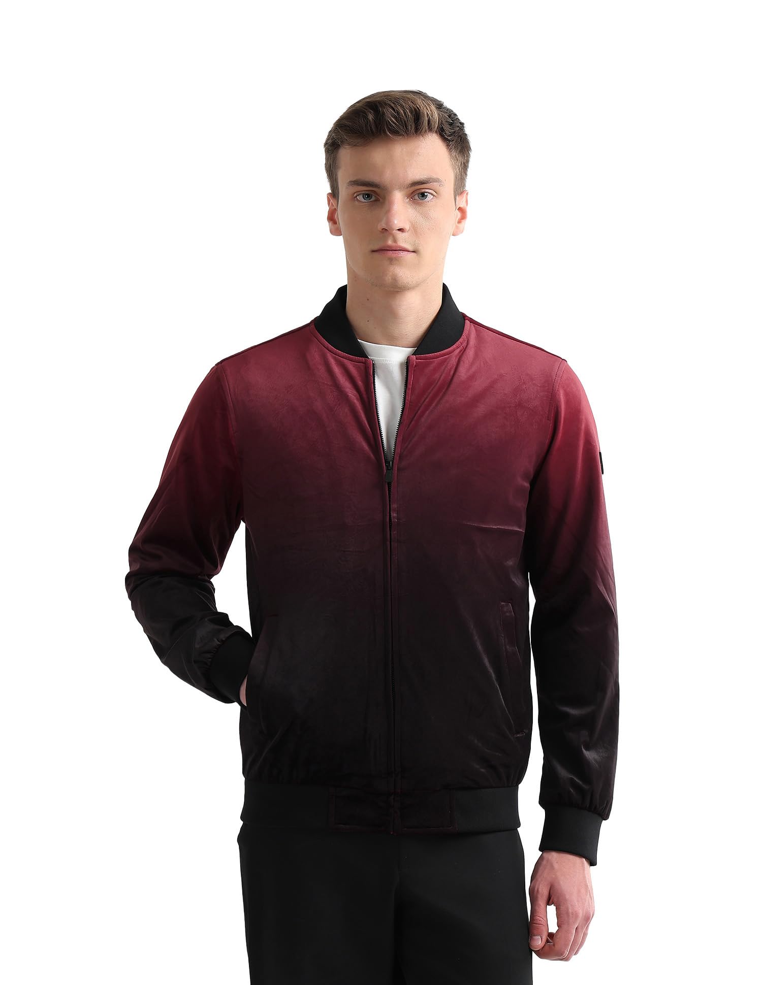 Newyork Men's Ombre Regular Fit Bomber Jacket-image-31