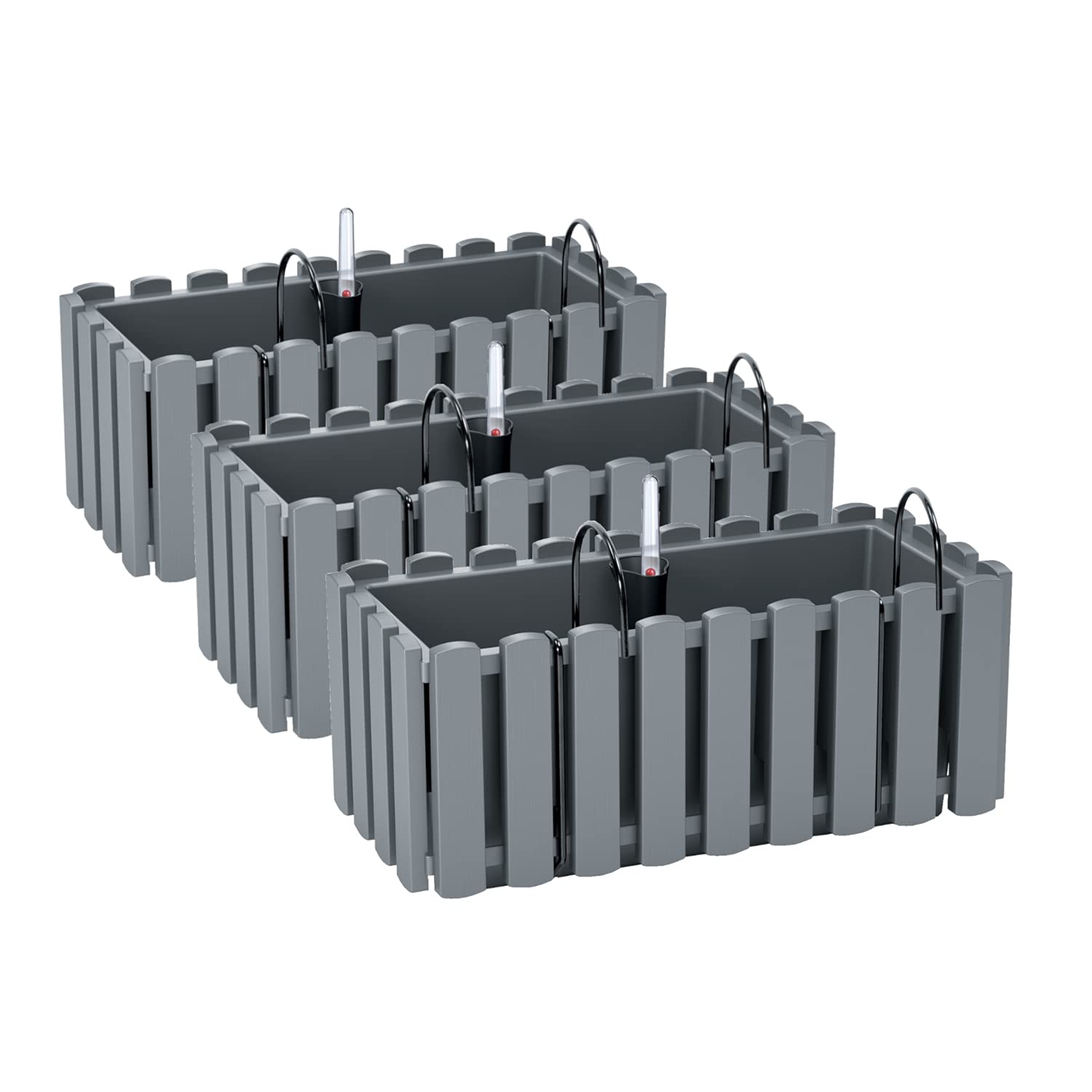 PAFEN Bloembak, bloembak, rotan-look, met houders, plantenbak