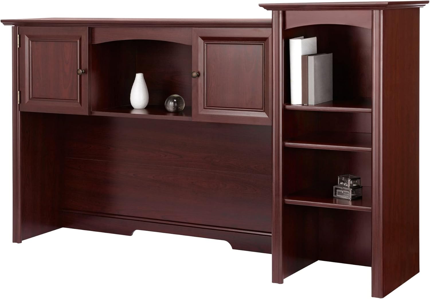 Realspace® Broadstreet 65"W Hutch For UShaped Desk, Cherry Home & Kitchen