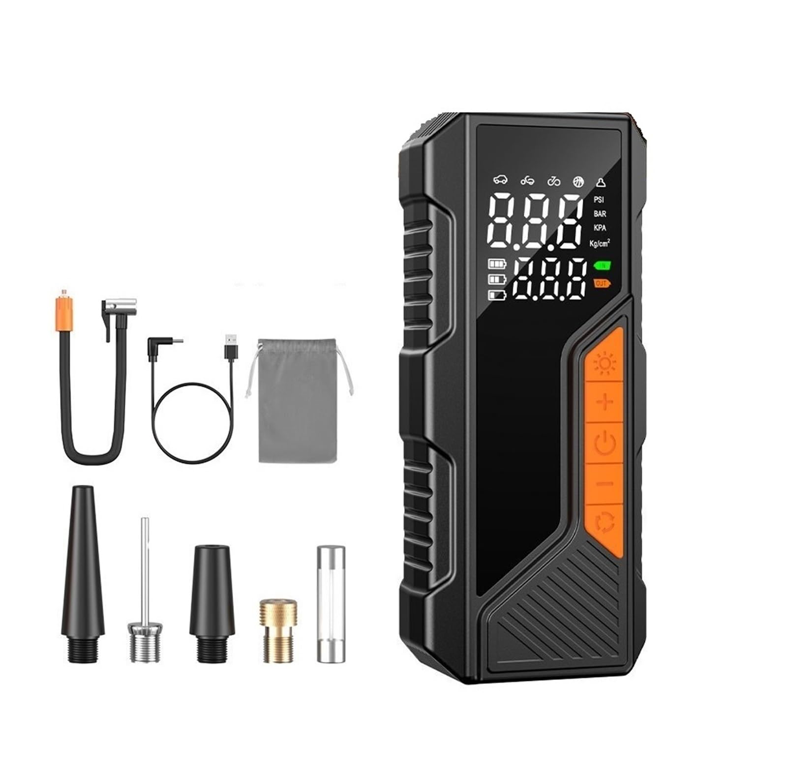Compresores de Aire portátiles Inflador de neumáticos con compresor de Aire portátil, 150PSI, con manómetro Digital, Coches, Motocicletas y Bolas, luz LED Inflador Ruedas Coche