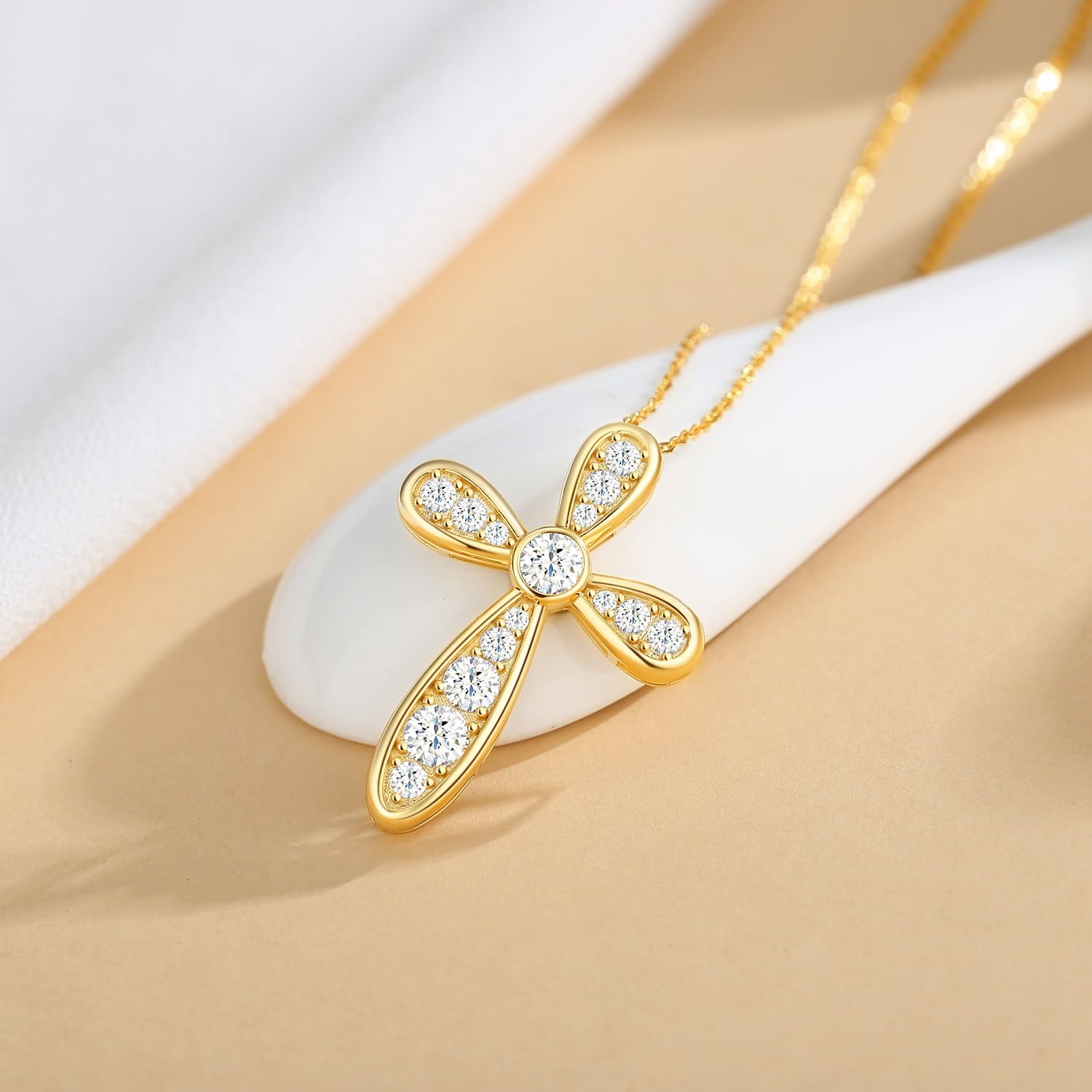 FANCIME Collar para mujer con símbolo de infinito, colgante de cruz, cadena de plata de ley 925 con circonitas brillantes para mujeres y niños, longitud de la cadena ajustable: 40 + 5 cm, 42 cm, Plata