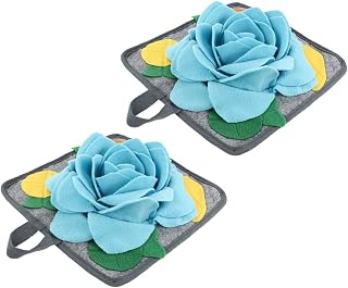 2PCS Rabbit Snuffle Mats for Smell Training Interactive Slow Feeding Pad Nose Work Foraging Mat for Rabbits Reduces Anxiety and Promotes Healthy Eating