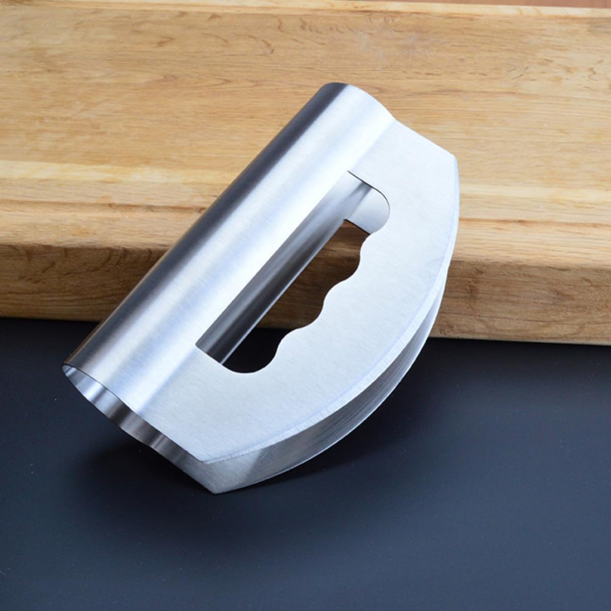 Double Knife Stainless Steel Salad Chopper with Protective Covers