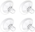 4pcs 27mm Oval Flange with Soft Rim, Soft Fit Breast Pump Shield for MedelaPersonalFit, Freestyle, Maxflow, Freestyle Flex Swing Maxi Connector