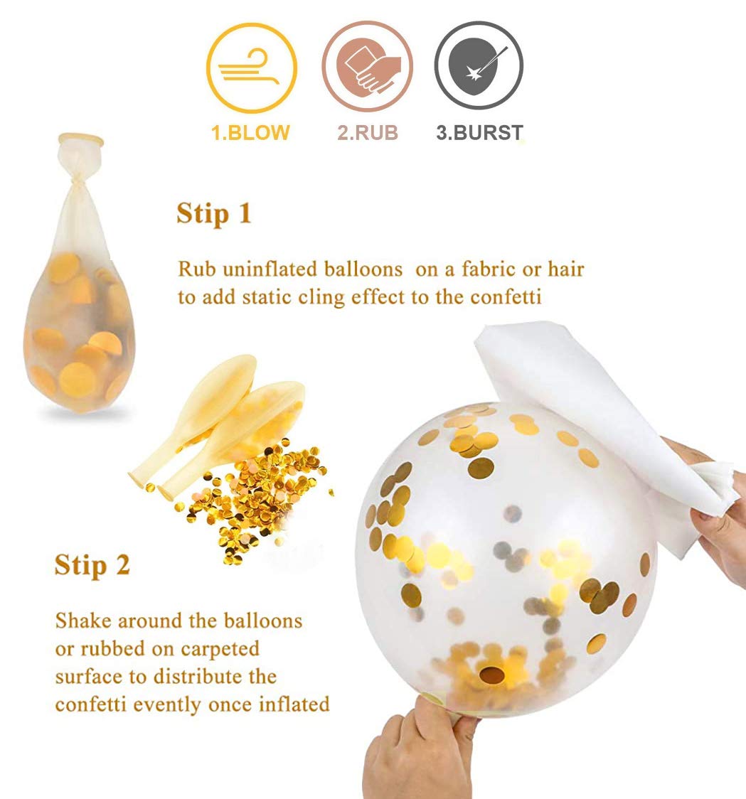 Party Propz Set of 6-1 number Foil Balloons with Gold confetti balloons for Kids 1st birthday decoration 3