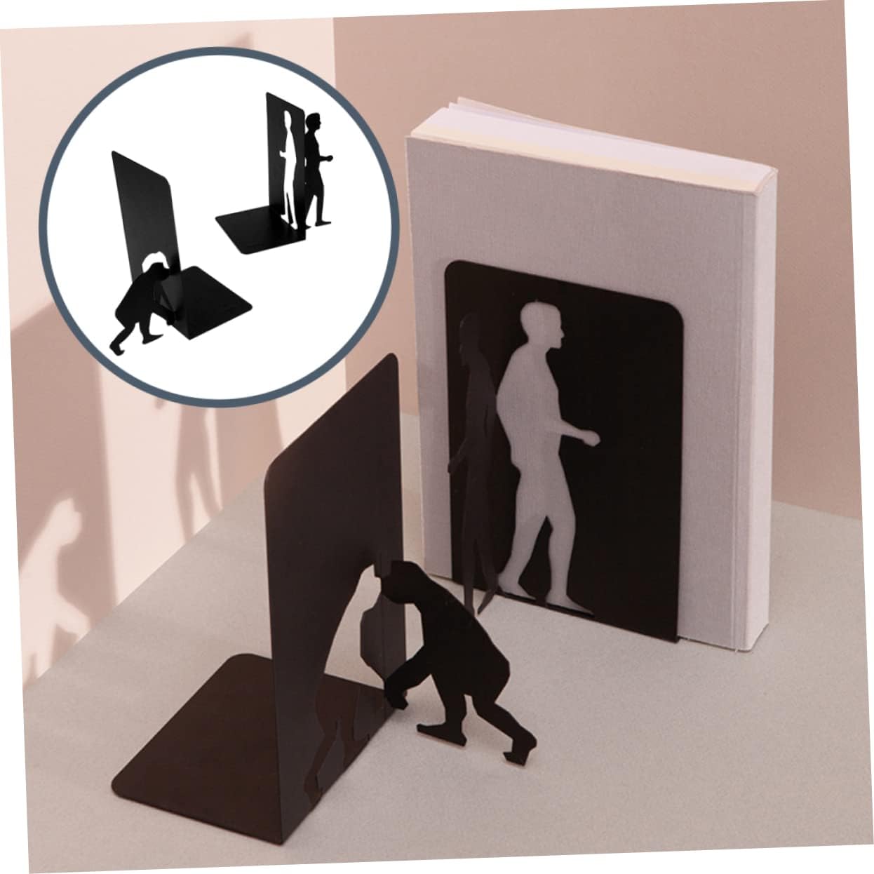 Unique Bookend Creative Iron Bookstopper Home Decorative Bookends Book Support