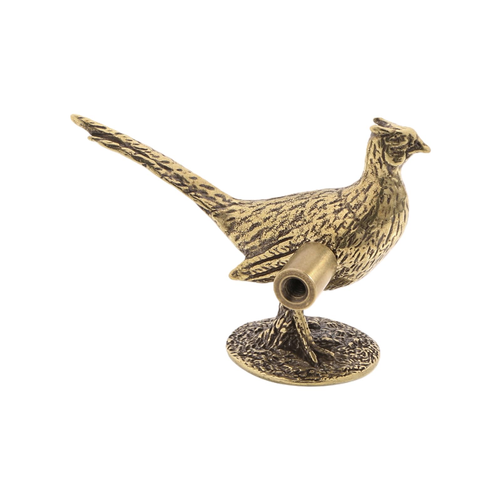 Shyyoulqe Aged Color Decorative Brasses Drawer Handle Exquisite Long Tail Pheasants Artwork Wardrobe Closet Drawer Pulls Home Improvement Antique Styles Brasses Pull