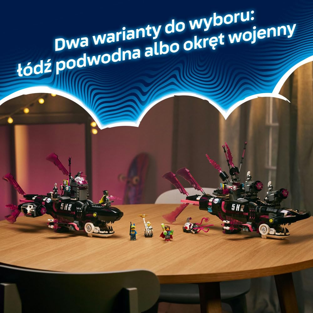 LEGO DREAMZzz Koszmarny Rekinokręt podwodny 71500 | rekinokręt podwodny, zabawka akcji, prezent dla chłopca i dziewczynki 9+, przygoda fantasy, 1413 elementów