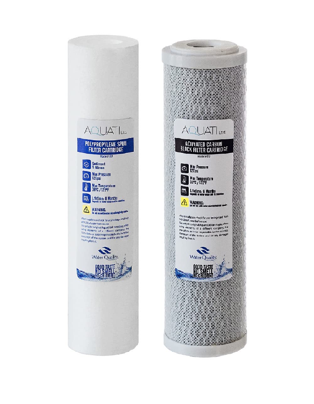 AQUATI 2 Stage Under-Sink Home Drinking Water Filter System Replacement Set