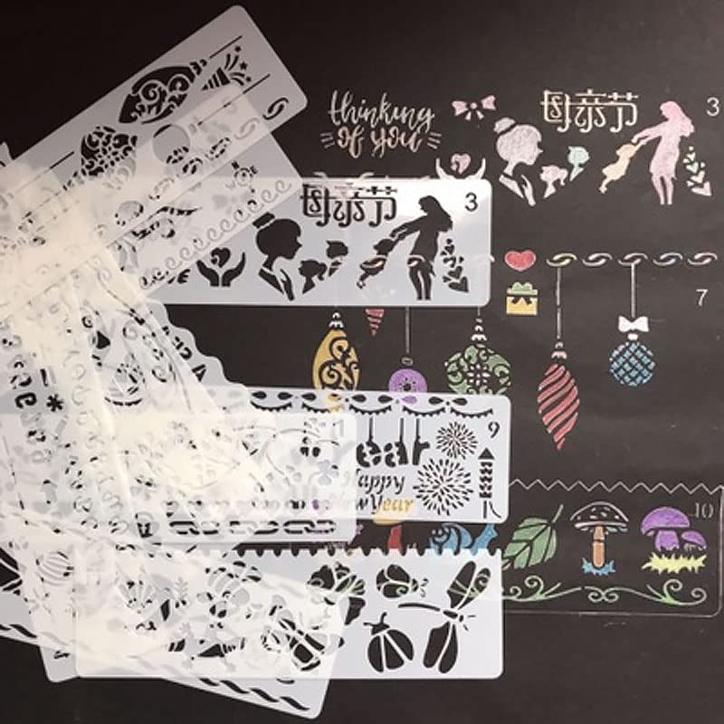 Pochoir dessin RANY pour éviter les bavures : modèle 12 en 1 de peinture et scrapbooking net