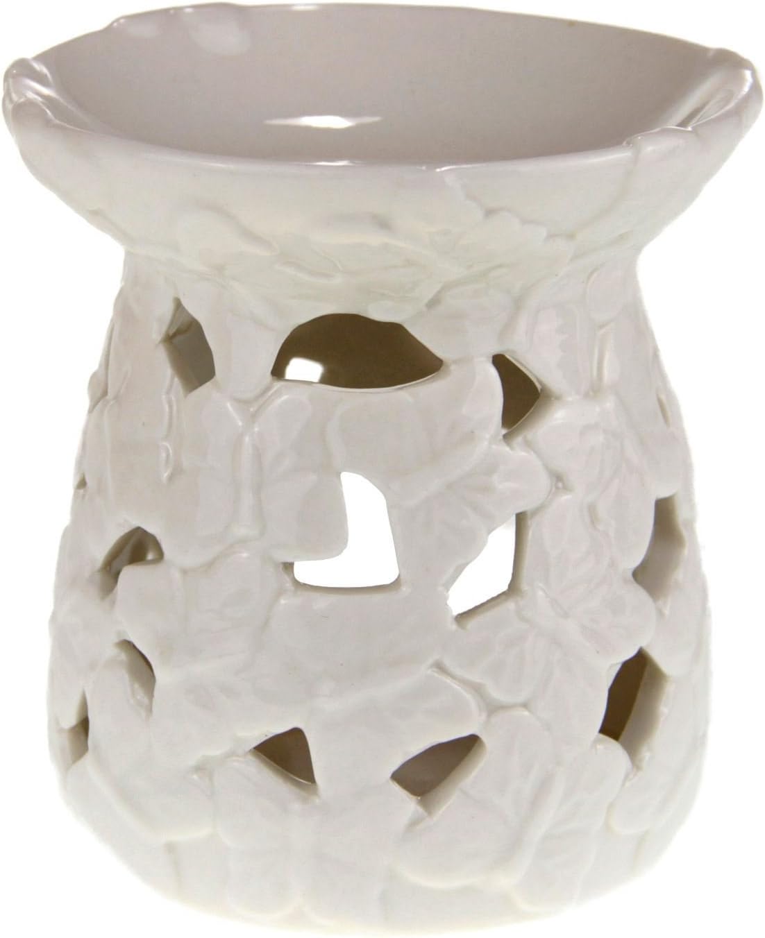 10Cm Embossed Butterfly Ceramic Fragrance Incense Oil Burner