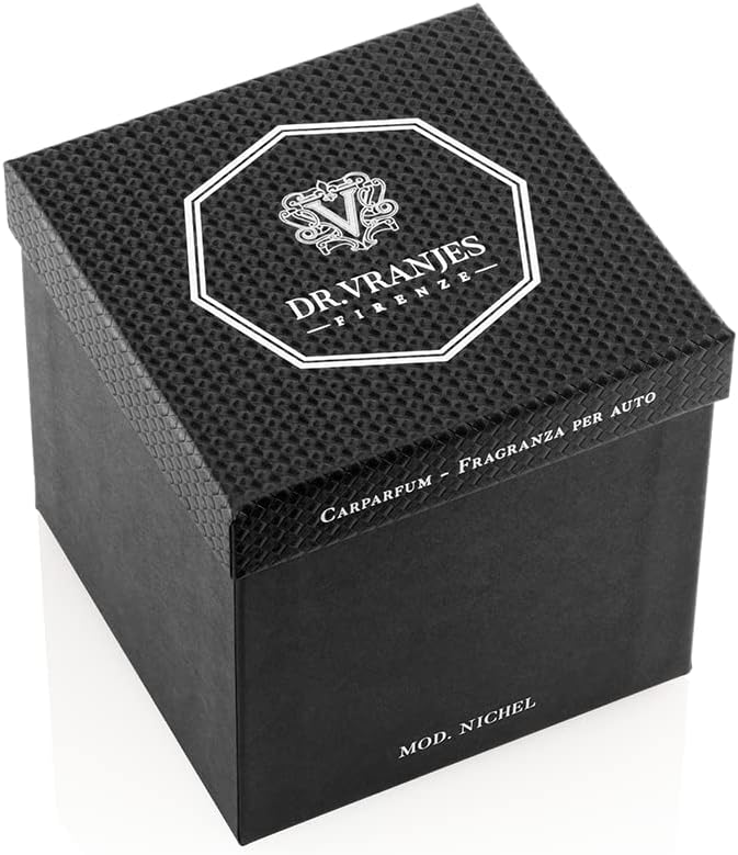 Dr. Vranjes Carparfum Nickel – Rosso Nobile Fragrance – Luxury Italian Car Air Freshener & Vent Diffuser – Made in Florence, Italy