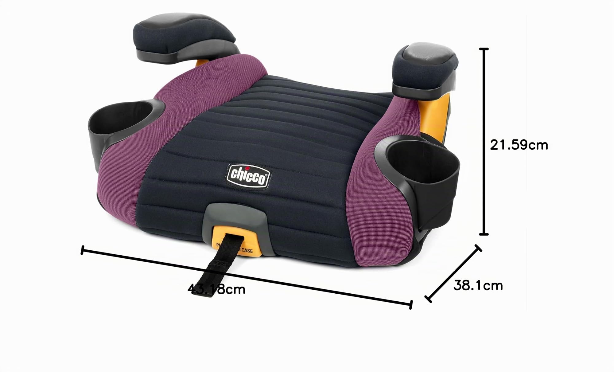 Chicco GoFit Plus Siège de voiture rehausseur dos nu avec loquet à dégagement rapide, siège rehausseur de voyage pour voiture, siège rehausseur de voiture portable pour enfants de 18 à 50 kg,