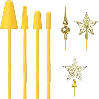 Christmas Tree Topper Holder, Universal Tree Topper Stabilizer Support Fits All Base Types for Halloween Christmas Tree Topper Stars Angel Finial Festival Treetop Decorations Ornaments, Yellow