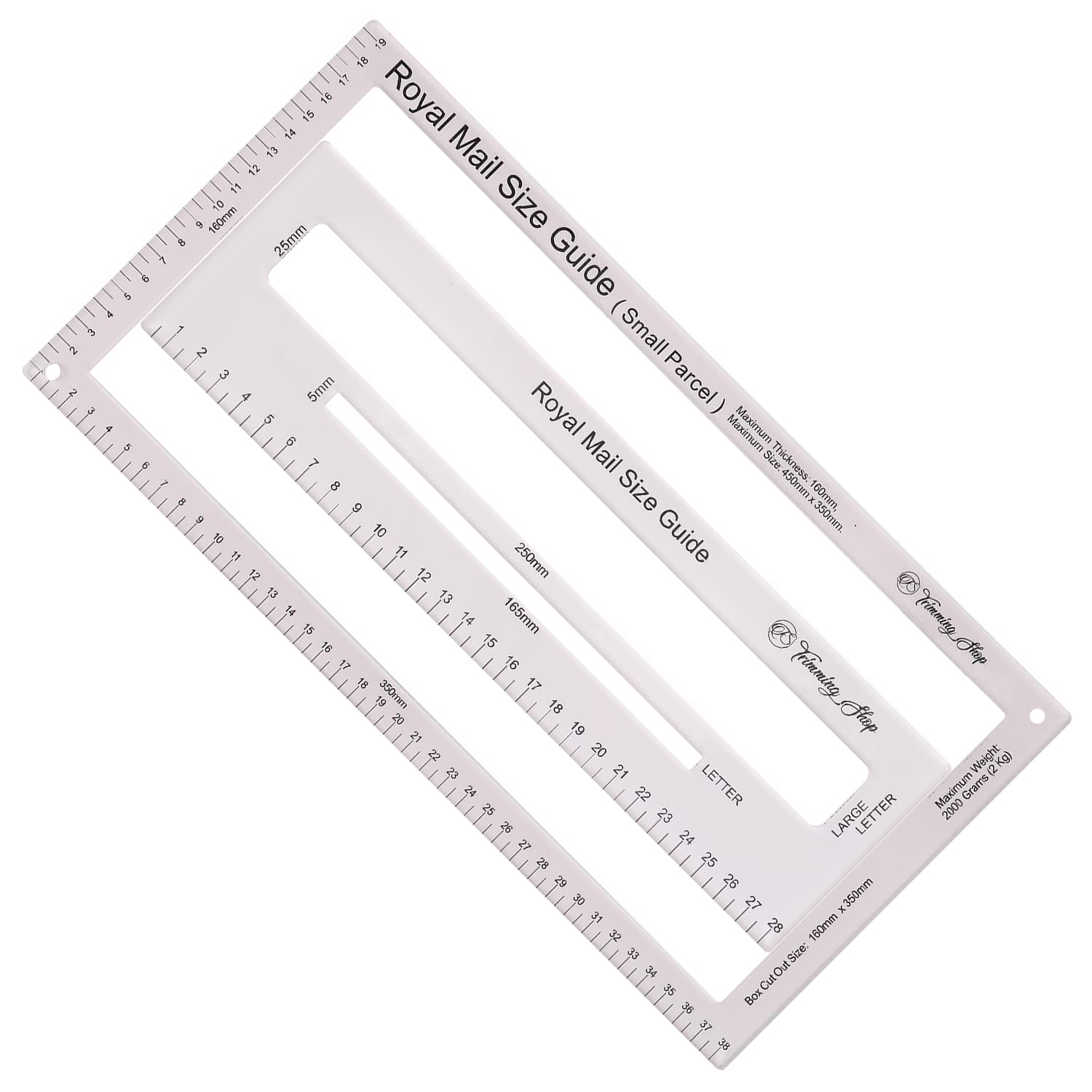Mail Ruler Shipping Forecast Royal Mail PPI Postal Template Letter Size Guide ...
