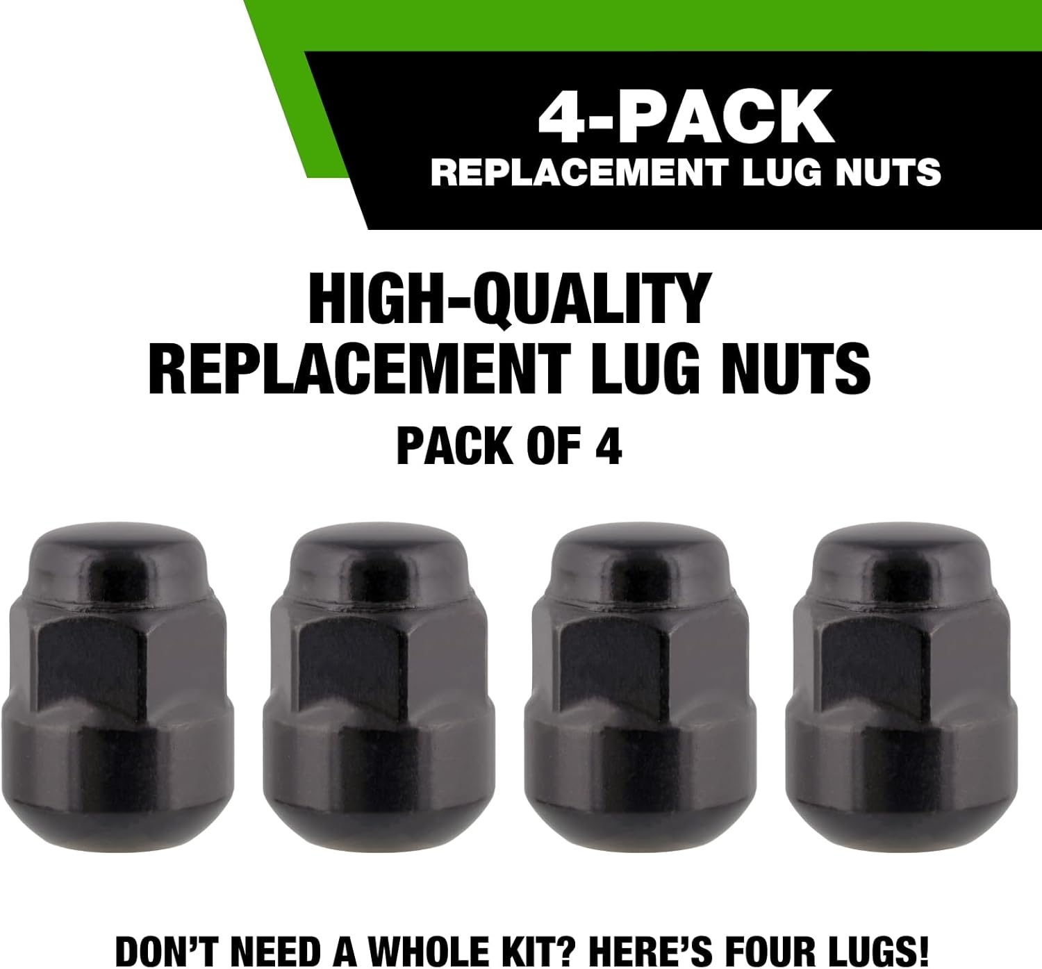 DPAccessories Black Lug Nuts - Compatible Replacement for Honda-Acura - 90304-SA5-013, 90381-S87-A01 - for Factory/OEM Aluminum Wheels - Pack of 4 - LCR2B6HEOBK04004
