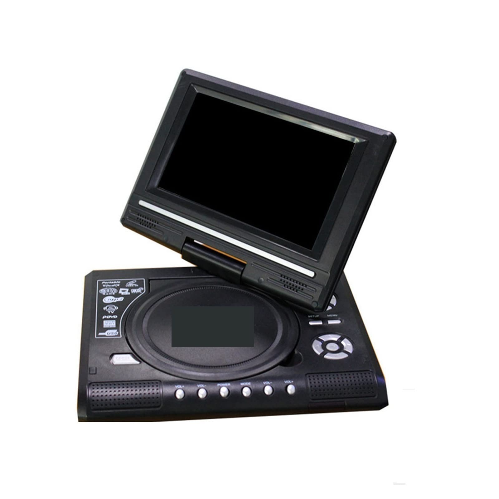 Lettore DVD CD desktop da 7,8 pollici Schermo di rotazione 270 gradi con telecomando Home Cinema viaggio portatile Video per auto e bambini