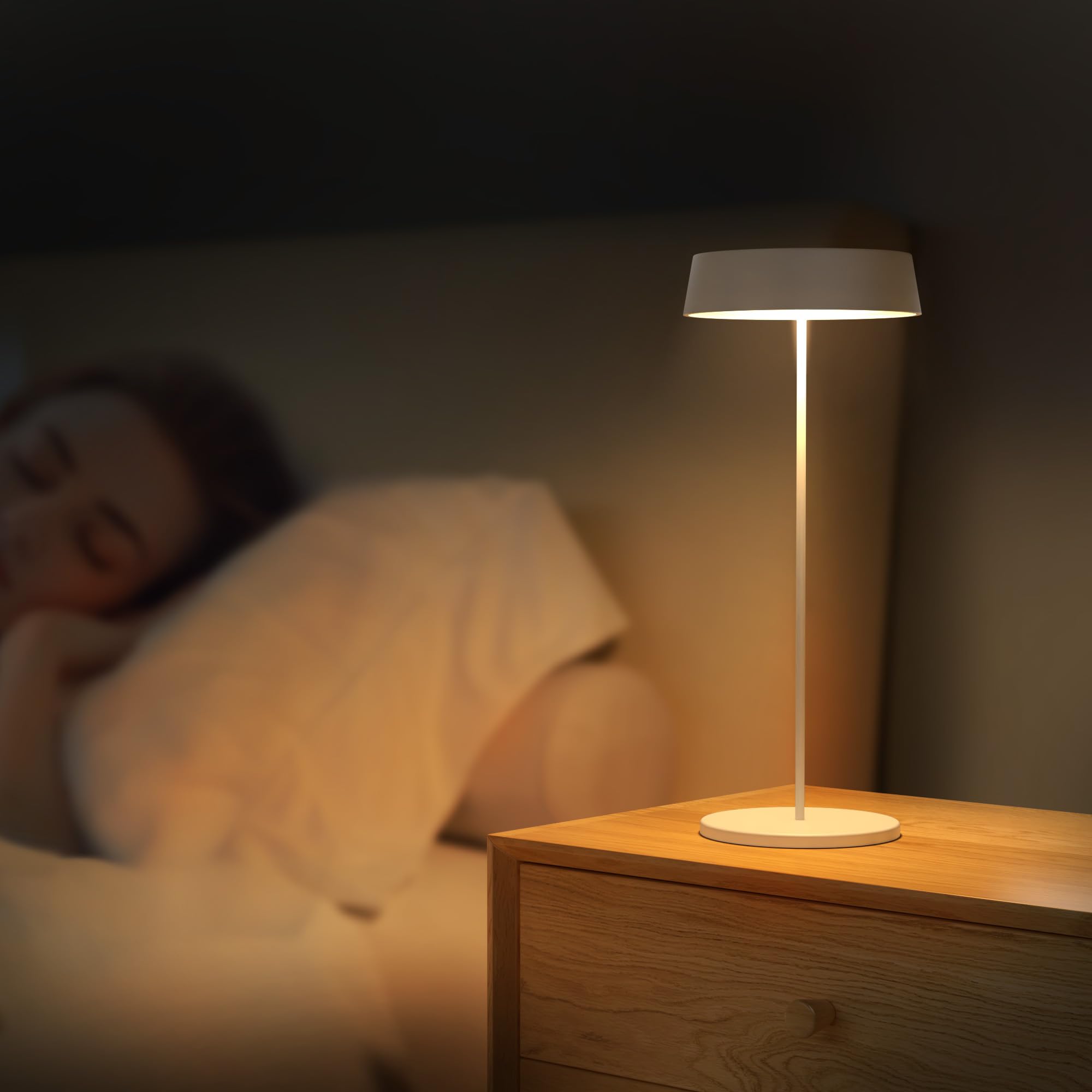 Palmina 901,lampade da tavolo senza fili,lampade da tavolo ricaricabili E Dimmerabile In Alluminio,abat jour senza fili 4400mah,Protezione IP54,luce da tavolo esterno/Interno/Bianco