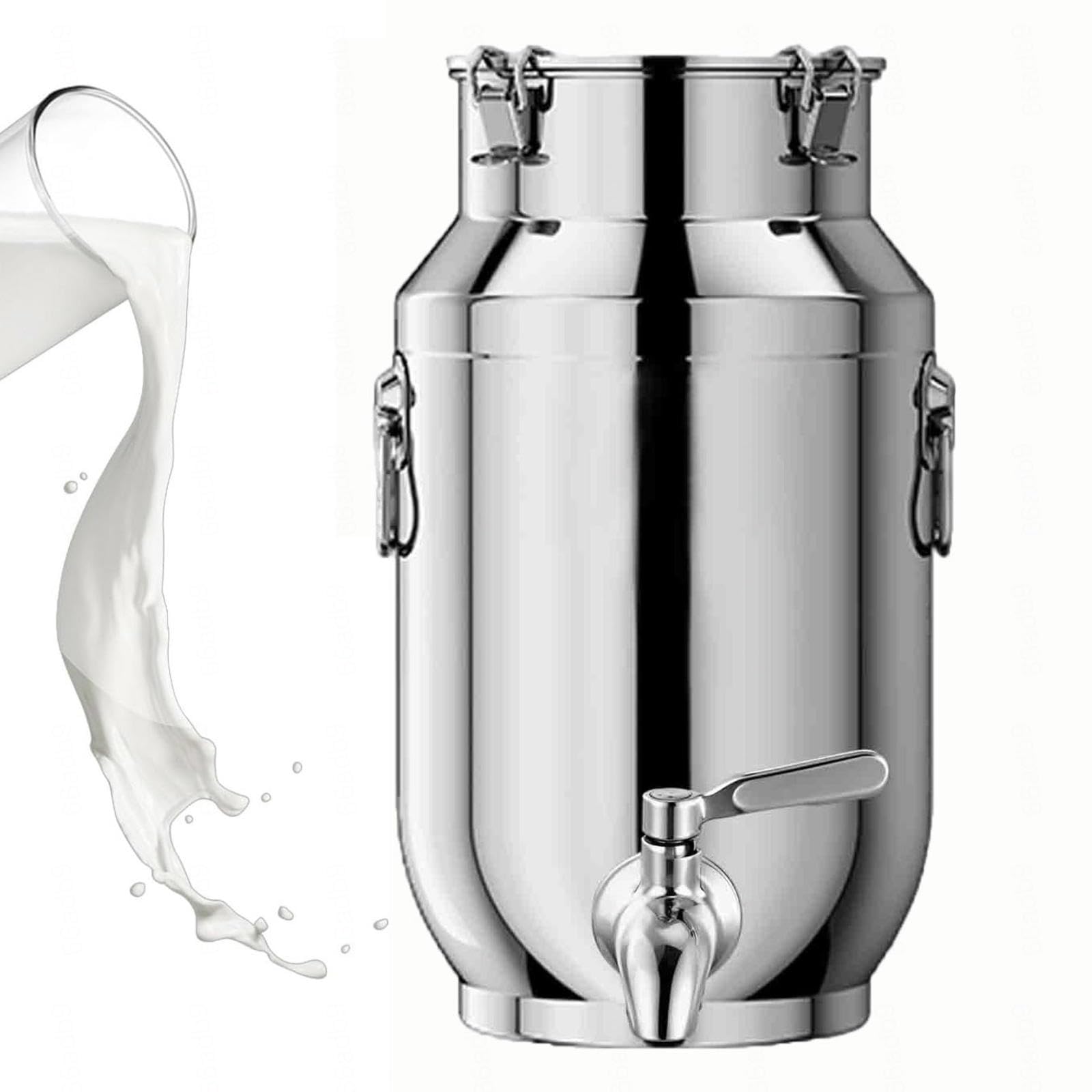 Bidon INOX 20 litres avec Robinet 201 Bidon Alimentaire pour Le Riz, La Farine, Les Céréales,capacity-20liter