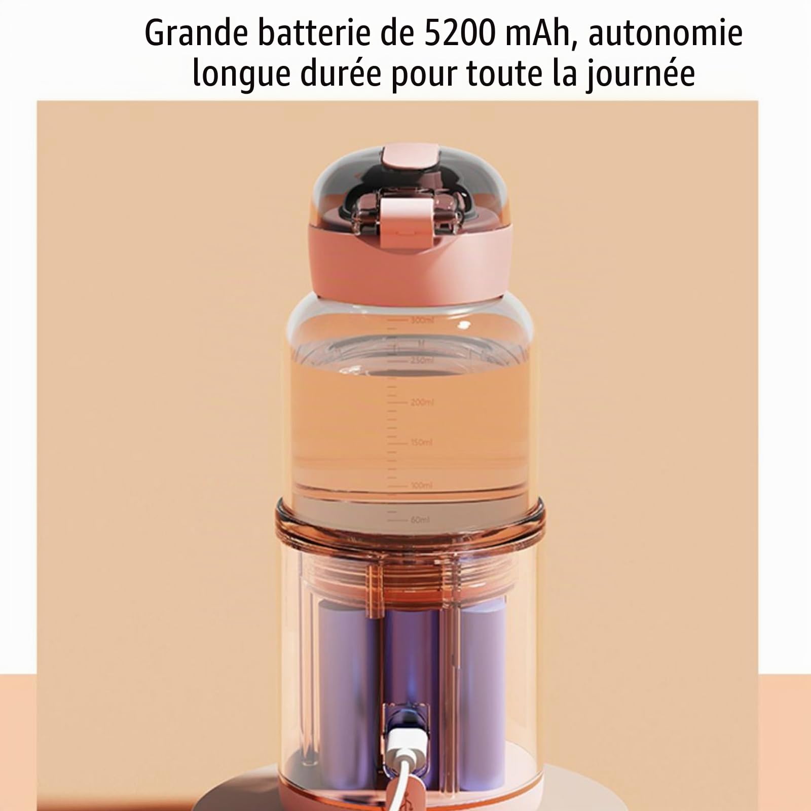 Générique Chauffe-Eau portatif,Chauffe-Eau Portable pour Formule bébé Capacité de 300 ML,Chauffe biberon Nomade sans Fil,Facile à Transporter et adapté aux Voyages