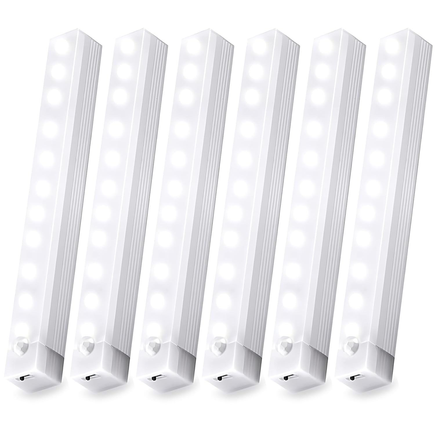 Photo 1 of YLUIQDZL 6 Pack Under Cabinet Light,Motion Sensor LED Lights with Magnetic 8 inch?Rechargeable Indoor Wireless Closet Lights for,Stairs Cabinet,Kitchen