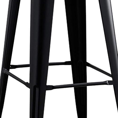 Miniatura 7 de AC Pacific Juego de 2 taburetes de bar de metal sin respaldo de 30 pulgadas, estilo rústico campestre, construcción ligera y resistente, fácil Negro