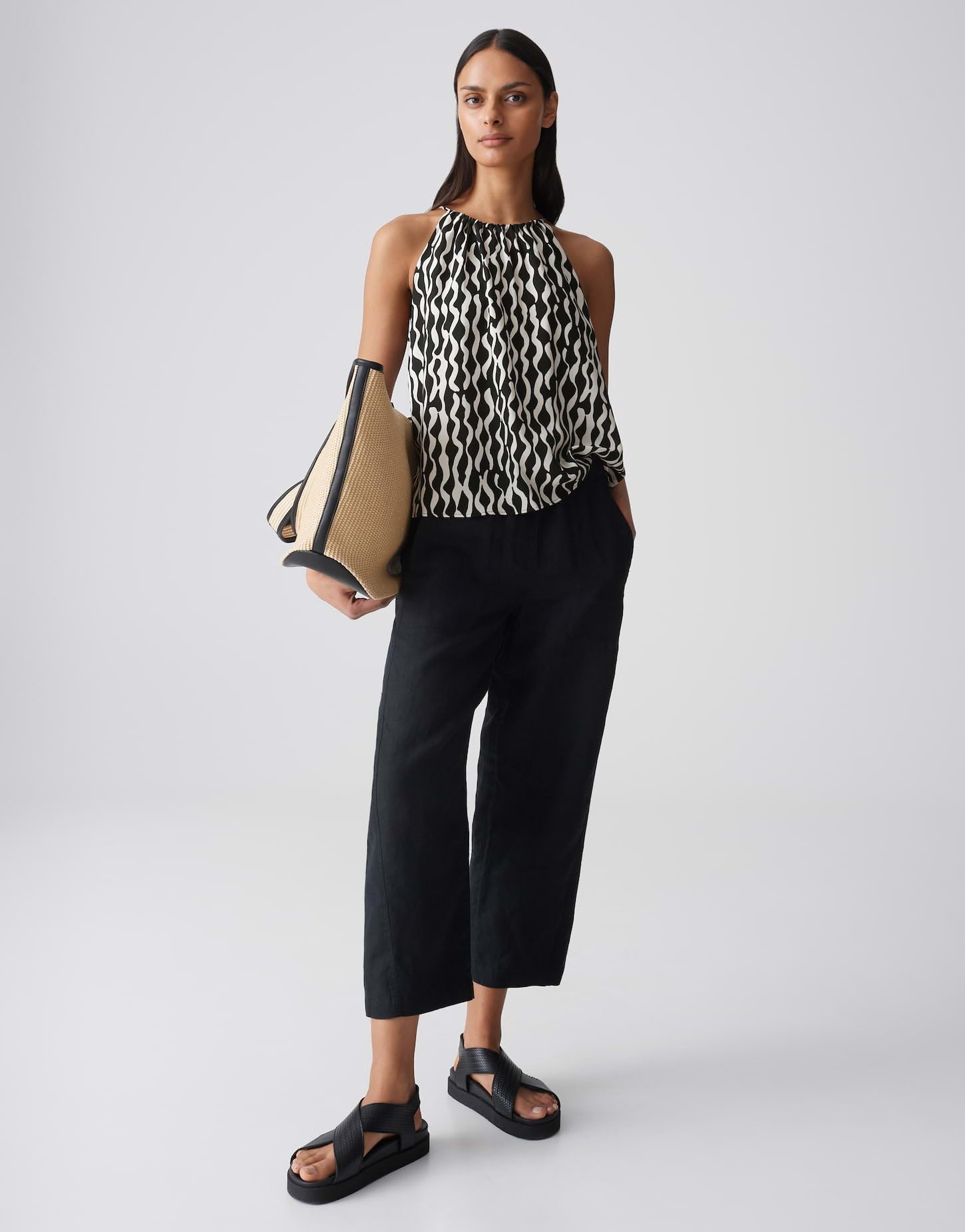 OPUS Damen Blusentop | Neckholder Top aus ECOVERO™ Viskose Regular Fit