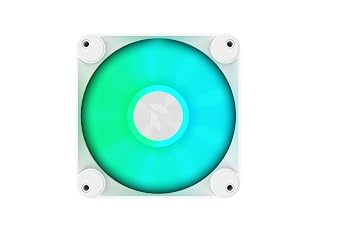 APNX FP1 White Performance ARGB Fan, 120mm, 30mm Frame Width, PWM 500-1600 RPM, High Air Flow, Hydraulic Bearing, Thick Shock-Absorbing Pad, for PC Case, Liquid and Air Cooler, White