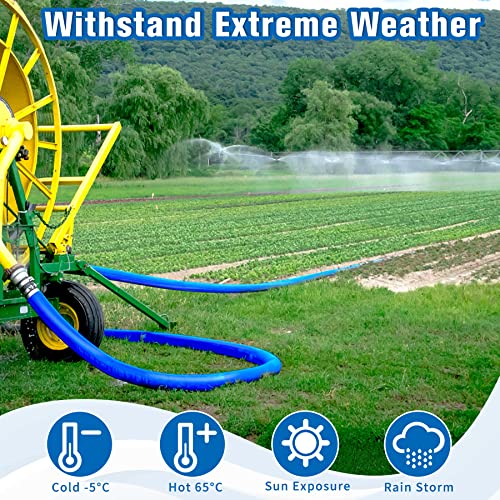 2 IN x 30FT Pool Backwash Hose Heavy Duty Drain Discharge Double PVC Layflat Hose with 2 Clamps, Weatherproof Burst Resistant for Water Transfer, Sump Pump, Pool Filter, Pool Drain (9.2M,Blue) by MYFAMIREA - Image 5