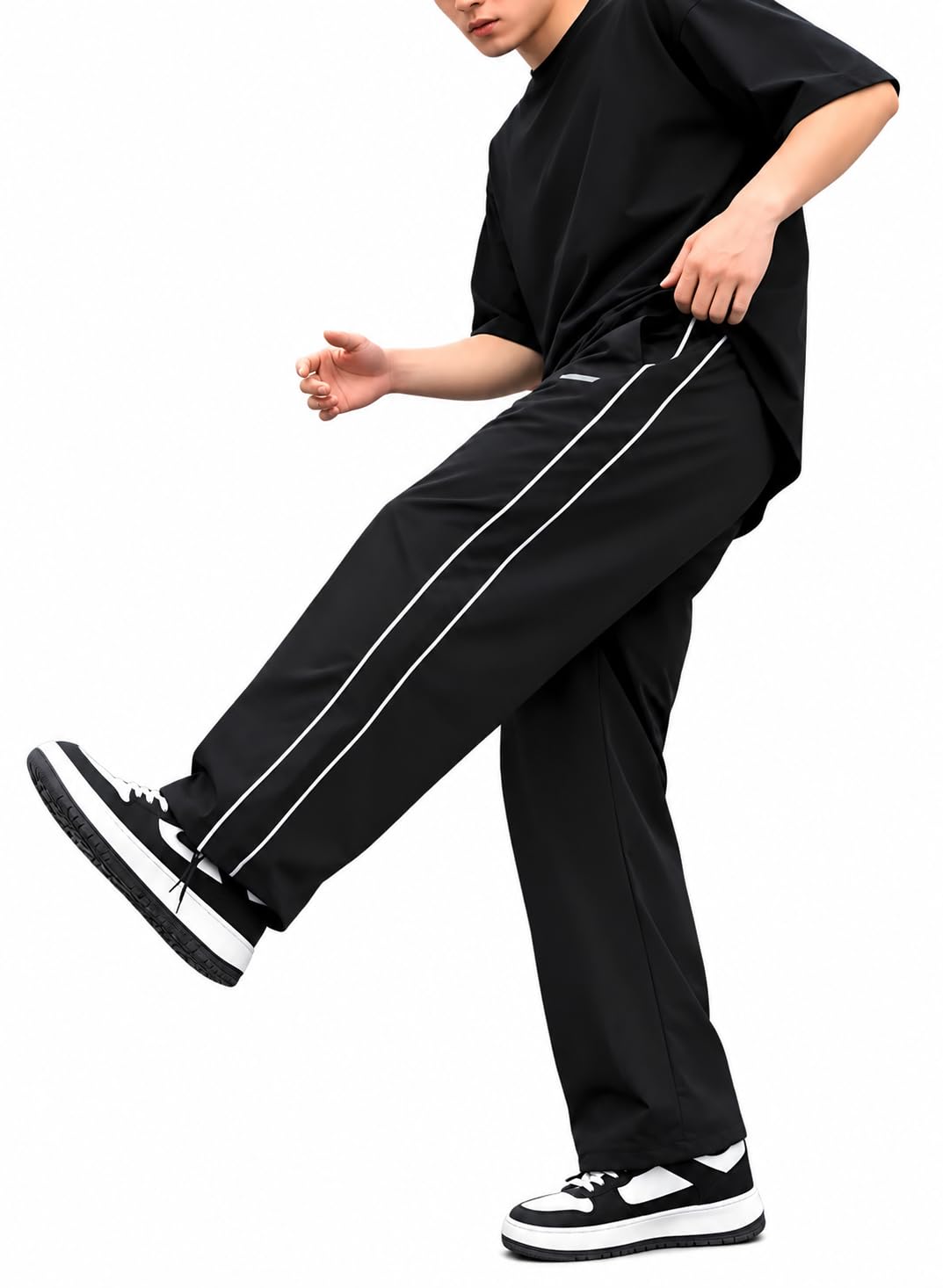 Men's Light-Weight Athletic Track Pants for Gym, Running & Casual Wear with 2 Zipped Pockets-picture-35