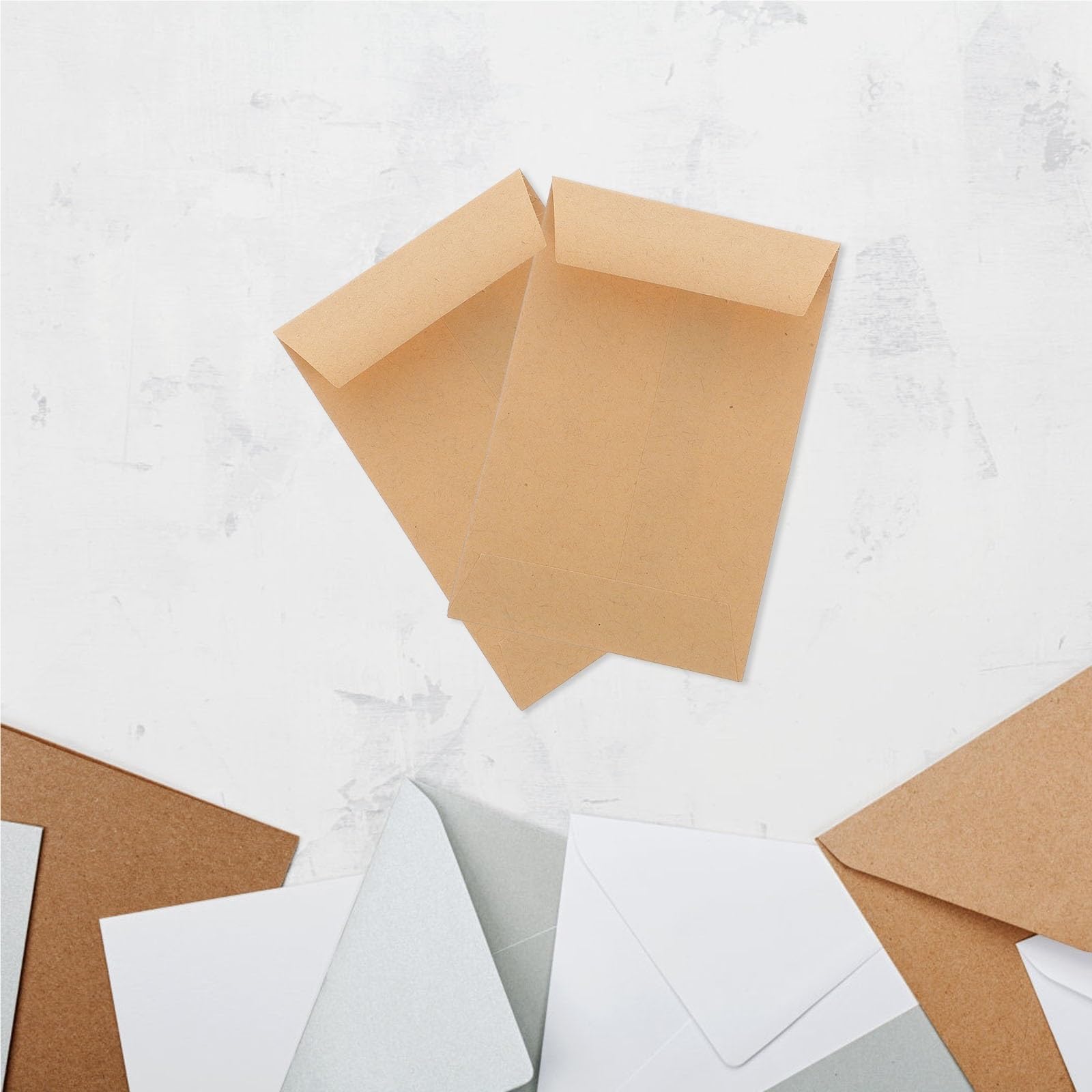 Lot de 300 petites enveloppes en papier kraft pour le stockage de timbres