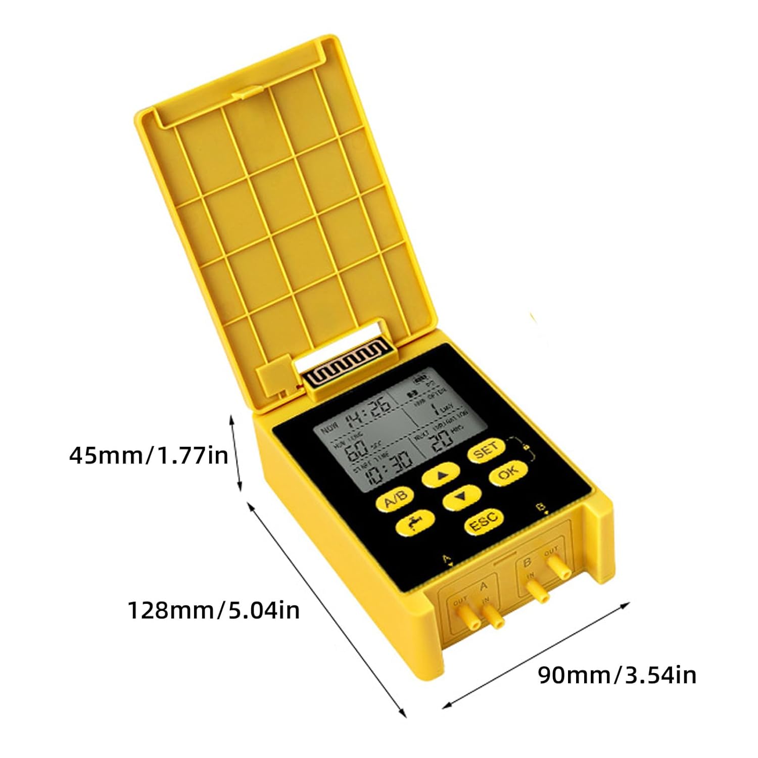 Solar Powered Dual Pump Drip Irrigation Kit,Child Lock 2 Group Automatic Watering System with Rain Sensing Digital Display Screen for Garden Patio Balcony Vacation (for 20 Pot Plants)