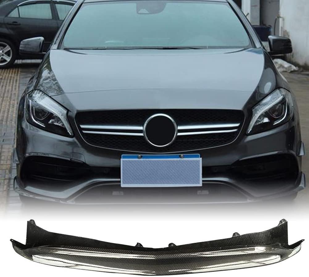 W176 CF Front Lip,fits for Mercedes Benz W176 A Class A45 AMG A200 A250 Sport 2016-2018 Carbon Fiber Front Chin Spoiler Bumper Lip Cover Protector