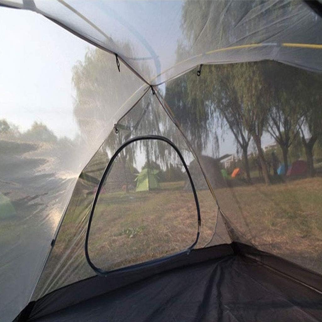 Easy to Assemble 2 Person Dome Tents Outdoor Windproof UV Protection Double Layer Camping Tent Grey