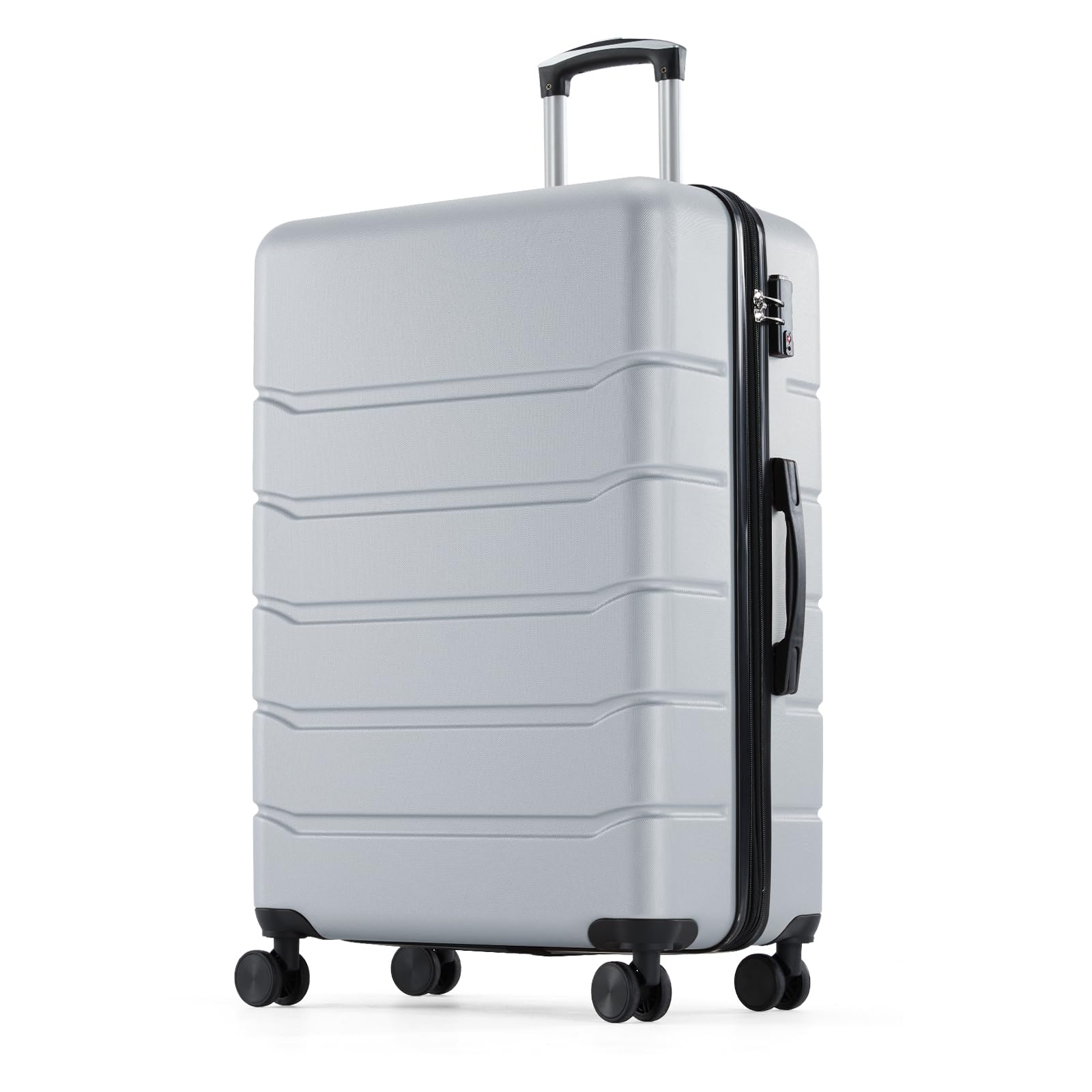 Sweetcrispy 24 Inch Checked Luggage, Suitcase with Spinner Wheels