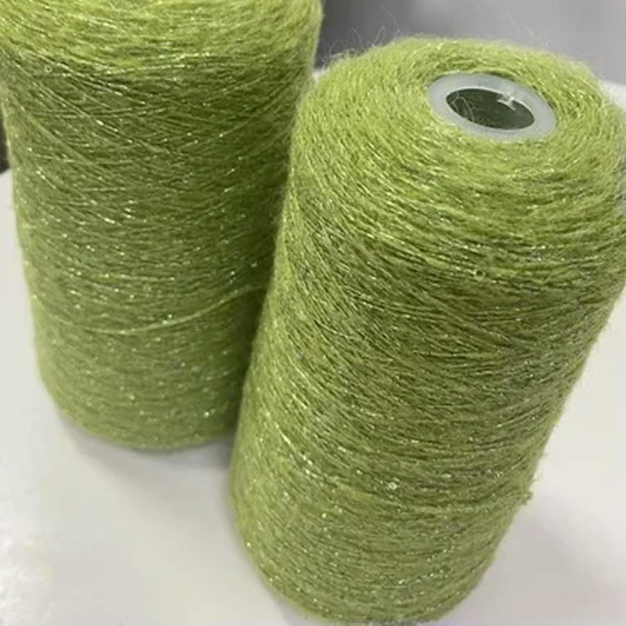 Hilo de Mohair de 250 g con Lentejuelas para Tejer a Mano, Gorros, chales, Bolsos, suéteres, Bricolaje, Hilo Fino y Suave.