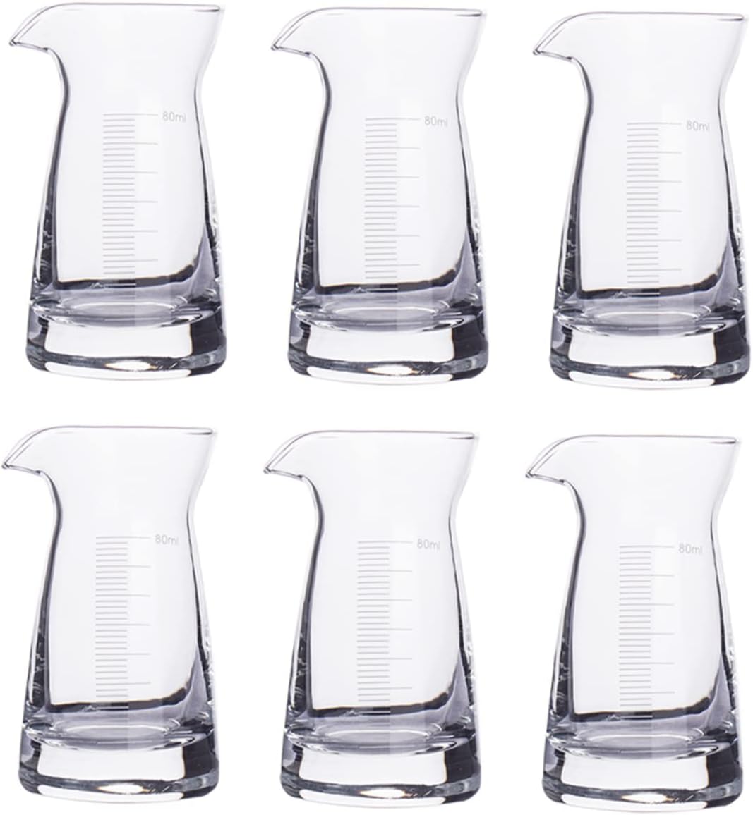 PRETYZOOM Wine Dispenser Shaker 80ml Glass Measuring Cup Bar Cup Cocktail Measuring Jigger