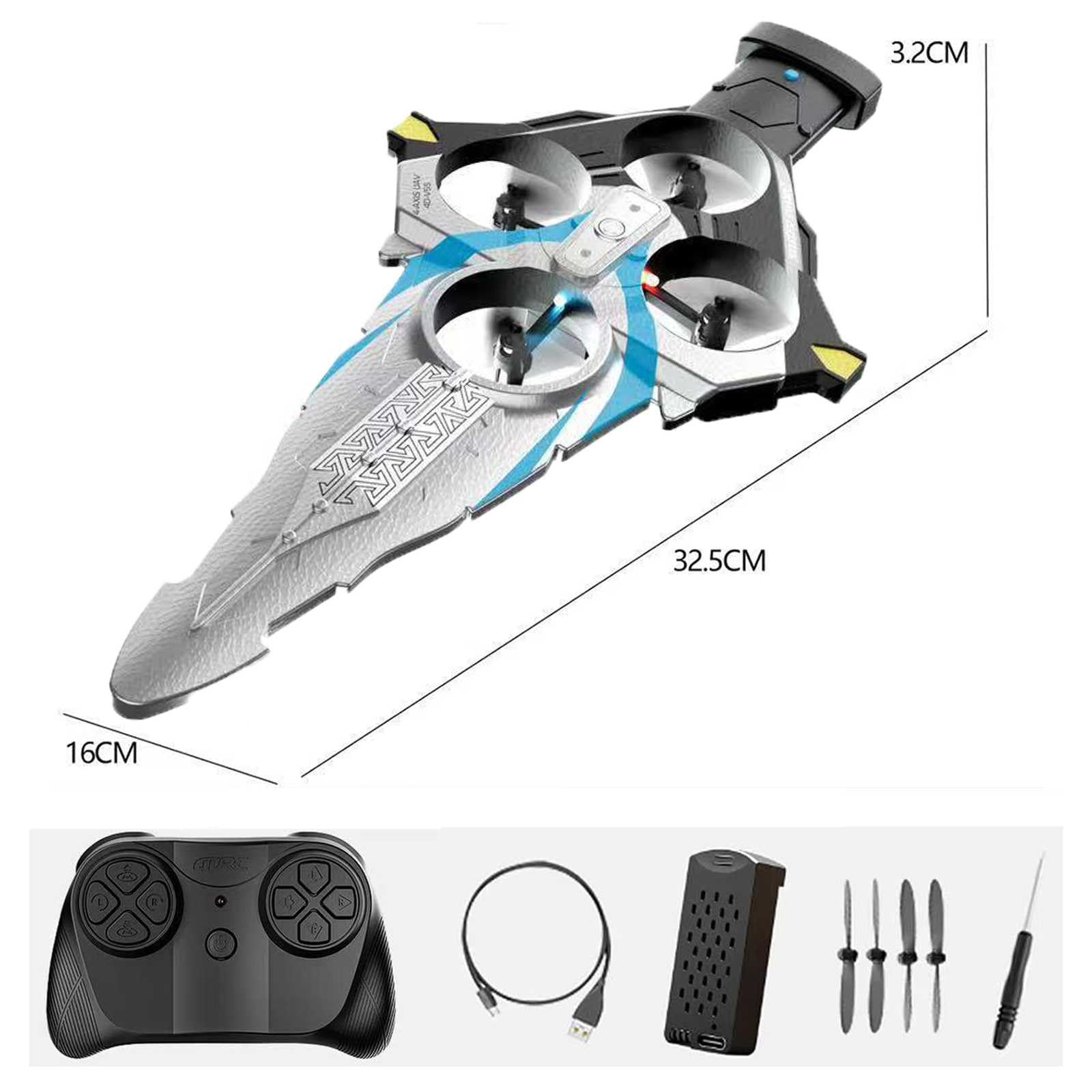Aliante RC Flying Sword, 23 pollici Nuovo aliante acrobatico Flying Sword telecomandato con controllo a 3 velocità, facile da pilotare, ideale per adolescenti e adulti
