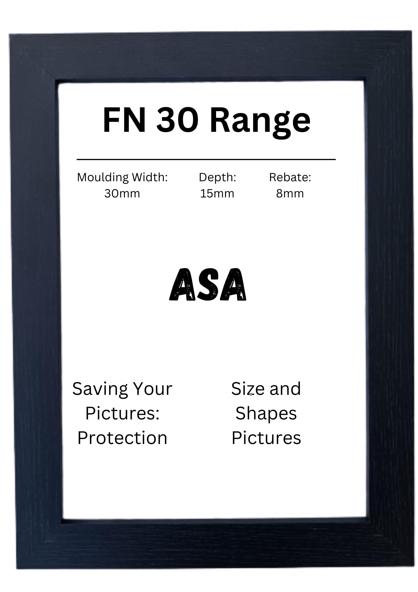 Asa White Picture Frame A2 A3 A4 A5 Size Home Decoration Photo Frames – Wall Mountable Table Top -Certificate Document Frames Black Silver Oak (A3 Black)