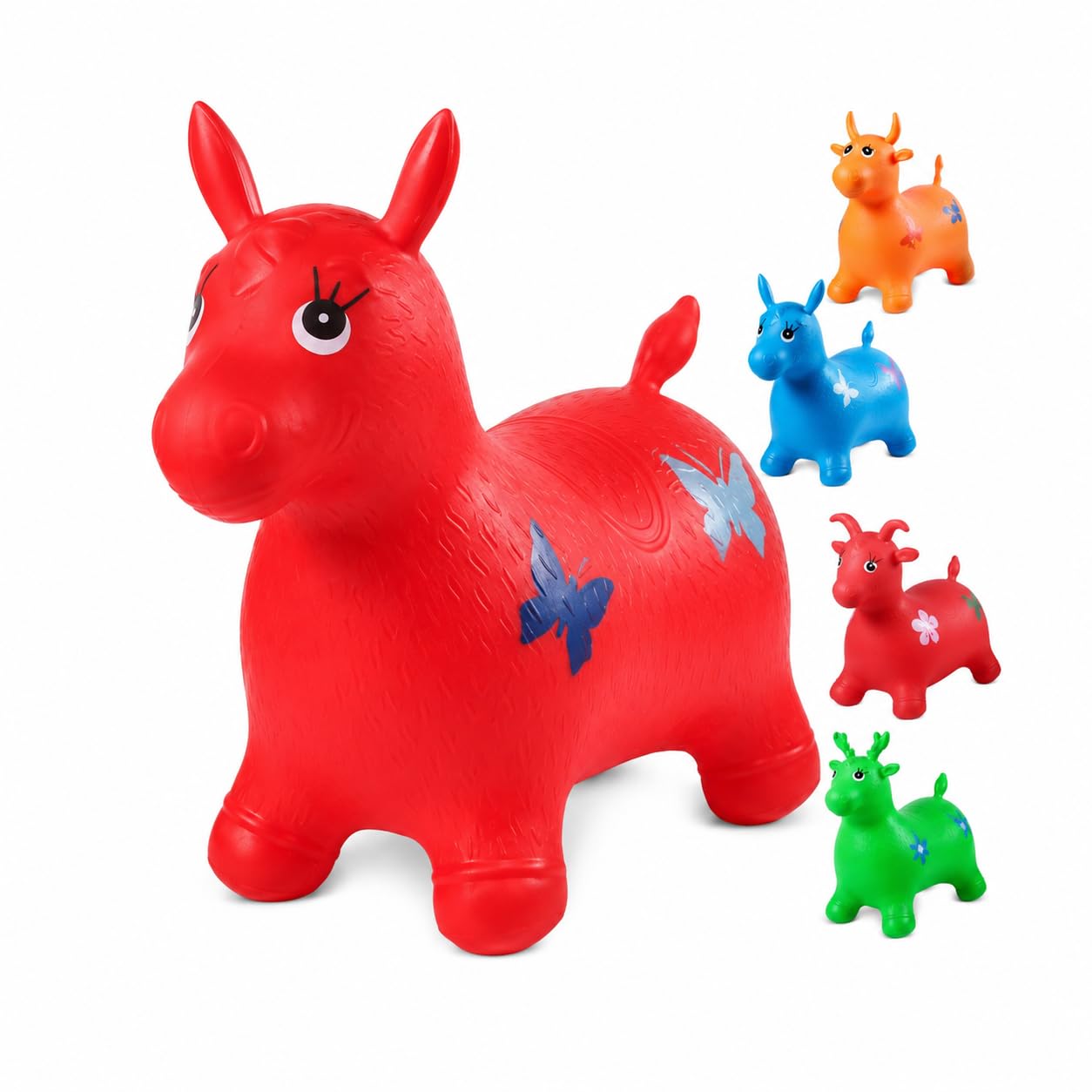 air Animal Shape Jumping Toys Riding Bouncing Horse/Sheep/Donkey/Got/Cow Toy for Kids (Colour and Characters May Vary As Per Availability, Multicolour)-image-24