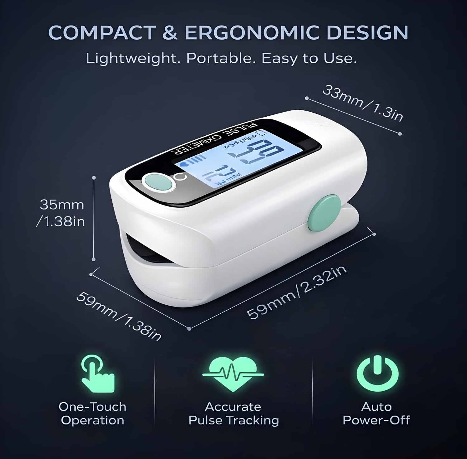 MCP M170 Fingertip advanced OLED Type fingertip Pulse Oximeter measures Oxygen Saturation, Pulse Rate (SpO2), Perfusion Index & Respiratory Rate with Battery (Black) 1