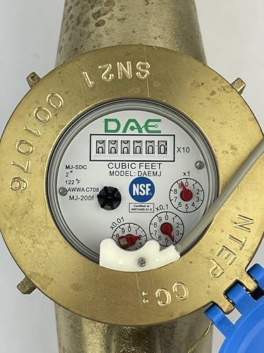 Miniatura 46 de DAE MJ-100 Medidor de agua potable sin plomo NSF61 de 1 pulgada, salida de pulso + acoplamientos, galones