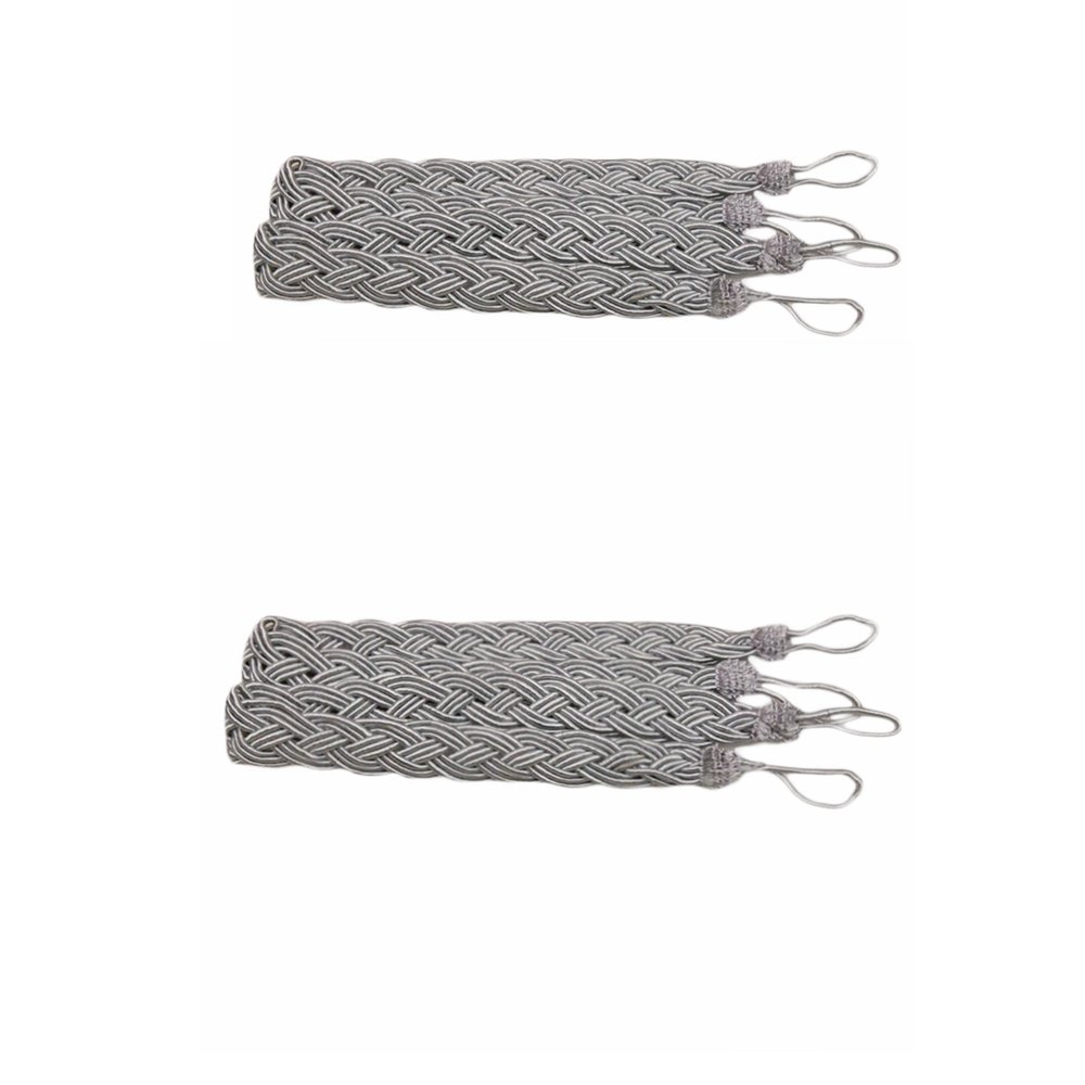 Dada Grey Rope Tie Backs,Rope Tieback Clips Holder Curtain Tieback Window Decorative Holdbacks,2 Pairs (Grey)