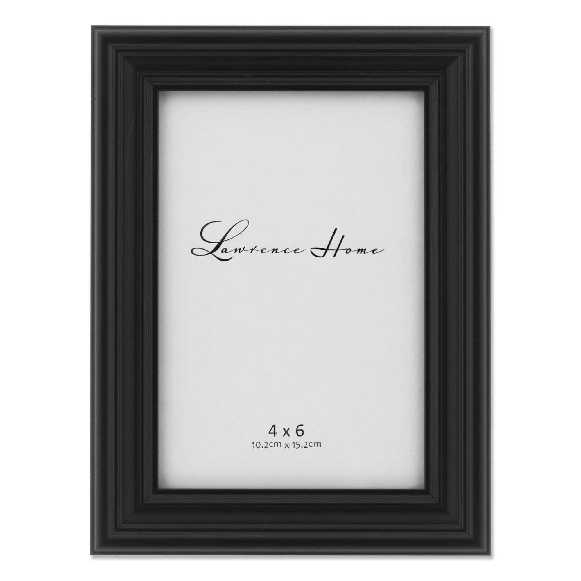 Lawrence Frames 535446 Black 4x6 Classic Detailed Picture Frame