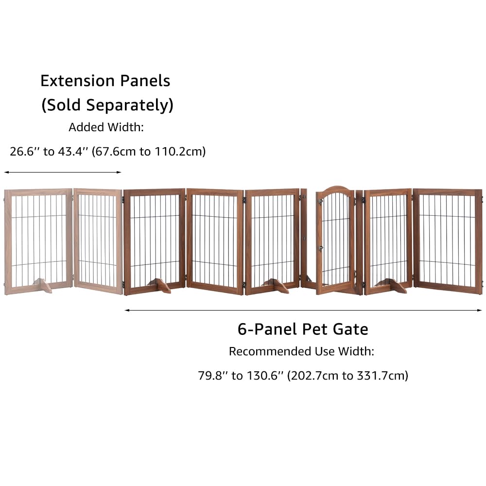 Amazon.com: beeNbkks Extra Wide Pet Gate, 6 Panels Freestanding